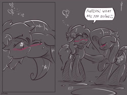 Size: 4000x3000 | Tagged: safe, artist:dilarus, deleted from derpibooru, imported from derpibooru, fluttershy, rainbow dash, comic:the best of intentions, comic, female, flutterdash, grayscale, kissing, lesbian, monochrome, shipping