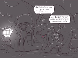 Size: 4000x3000 | Tagged: safe, artist:dilarus, deleted from derpibooru, imported from derpibooru, fluttershy, rainbow dash, comic:the best of intentions, comic, grayscale, monochrome