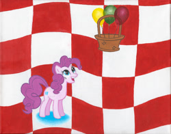 Size: 4144x3249 | Tagged: safe, artist:cheeseinthedark, imported from derpibooru, pinkie pie, balloon, female, solo, traditional art