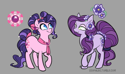 Size: 900x537 | Tagged: safe, artist:egophiliac, imported from derpibooru, pony, bedroom eyes, birthflower ponies, birthmonth ponies, cutie mark, fantastical february, february violet, february violet (g3), flower, flower in hair, g3, g3 to g4, g4, generation leap, smiling