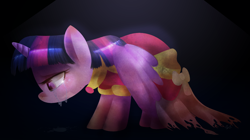 Size: 1280x717 | Tagged: safe, artist:voraire, imported from derpibooru, twilight sparkle, alicorn, pony, crying, female, mare, princess, sad, solo, twilight sparkle (alicorn)