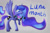 Size: 1024x683 | Tagged: safe, artist:clayman778, imported from derpibooru, princess luna, lunadoodle, caption, clothes, dailyponydoodle, female, raised hoof, scarf, simple background, solo, spread wings