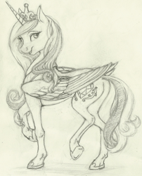 Size: 1064x1316 | Tagged: safe, artist:skybounddeos, imported from derpibooru, princess cadance, female, sketch, solo, traditional art