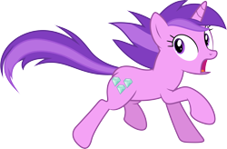 Size: 9150x6000 | Tagged: safe, artist:vectorizedunicorn, imported from derpibooru, amethyst star, sparkler, pony, unicorn, absurd resolution, female, looking back, mare, open mouth, running, simple background, solo, svg, transparent background, vector, wide eyes, windswept mane
