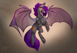 Size: 1280x887 | Tagged: safe, artist:casynuf, imported from derpibooru, oc, oc only, oc:anna umbra, bat pony, pony, fangs, solo