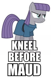 Size: 680x1028 | Tagged: safe, imported from derpibooru, maud pie, general zod, image macro, kneel before zod, meme, solo, superman