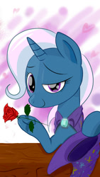 Size: 640x1136 | Tagged: safe, artist:vincentjiang0v0, imported from derpibooru, trixie, pony, unicorn, female, mare, rose, solo