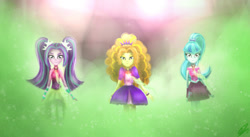 Size: 1005x550 | Tagged: safe, artist:yummiestseven65, imported from derpibooru, adagio dazzle, aria blaze, sonata dusk, equestria girls, rainbow rocks, sleeveless, the dazzlings, welcome to the show