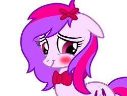 Size: 2048x1536 | Tagged: safe, artist:birdivizer, imported from derpibooru, oc, oc only, oc:silent song, :t, blushing, cute, floppy ears, looking away, ponysona, shy, simple background, smiling, solo, transparent background, vector