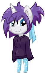 Size: 2522x4120 | Tagged: safe, artist:partylikeanartist, imported from derpibooru, oc, oc only, oc:indigo wire, chibi, clothes, hoodie, simple background, solo, transparent background