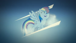 Size: 1920x1080 | Tagged: safe, artist:miaxmia, imported from derpibooru, rainbow dash, happy, lens flare, vector, wallpaper