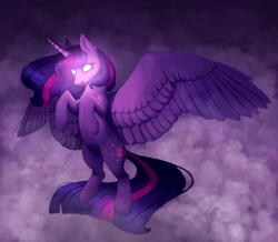 Size: 1900x1660 | Tagged: safe, artist:6ghost, imported from derpibooru, twilight sparkle, alicorn, pony, female, glowing eyes, levitation, magic, mare, solo, spread wings, telekinesis, twilight sparkle (alicorn)