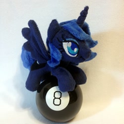 Size: 1024x1024 | Tagged: safe, artist:burgunzik, imported from derpibooru, princess luna, 8 ball, 8-ball, irl, photo, plushie, solo