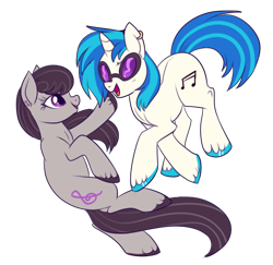 Size: 568x552 | Tagged: safe, artist:lulubell, imported from derpibooru, dj pon-3, octavia melody, vinyl scratch, simple background, transparent background