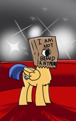 Size: 329x524 | Tagged: safe, artist:askcockyflash, imported from derpibooru, flash sentry, pony, bag on head, bland, cultural reference, male, paper bag, shia labeouf, solo