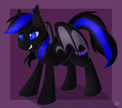 Size: 1100x973 | Tagged: safe, artist:meggchan, imported from derpibooru, oc, oc only, oc:bad mystery, bat pony, pony