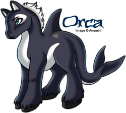 Size: 400x358 | Tagged: safe, artist:anonshi, imported from derpibooru, oc, oc only, oc:orca, hybrid, orca, orca pony, original species, pony, simple background, solo, white background