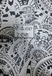 Size: 738x1083 | Tagged: safe, artist:patterndream, imported from derpibooru, pony, community, dream, gamezot, korea, monochrome, pattern, traditional art, zentangle