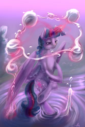 Size: 2000x3000 | Tagged: safe, artist:silfoe, imported from derpibooru, twilight sparkle, twilight sparkle (alicorn), alicorn, pony, royal sketchbook, female, magic, mare, solo, telekinesis, underhoof
