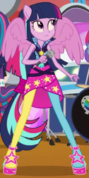 Size: 267x531 | Tagged: safe, imported from derpibooru, screencap, twilight sparkle, equestria girls, rainbow rocks, clothes, cropped, female, high heels, microphone, outfit catalog, pantyhose, ponied up, solo, twilight sparkle (alicorn)