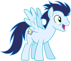 Size: 6053x5211 | Tagged: safe, artist:vectorizedunicorn, imported from derpibooru, soarin', pegasus, pony, absurd resolution, happy, male, simple background, solo, stallion, transparent background, vector