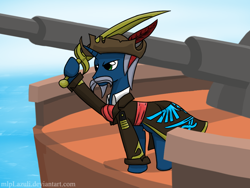 Size: 1024x768 | Tagged: safe, artist:elzielai, imported from derpibooru, oc, oc only, pony, pirate, solo