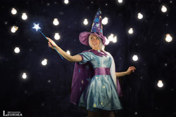 Size: 5760x3840 | Tagged: safe, artist:sabishiihoshi, artist:smirkoo, imported from derpibooru, trixie, human, cape, clothes, cosplay, hat, irl, irl human, magic wand, photo, photography, solo, trixie's cape, trixie's hat, wand