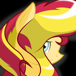 Size: 1280x1280 | Tagged: safe, artist:toughbluff, imported from derpibooru, sunset shimmer, pony, unicorn, female, sad, solo