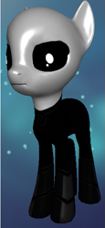 Size: 255x554 | Tagged: safe, artist:darth-silas, imported from derpibooru, spike, alien, 3d, 3d pony creator, ayy lmao, black sclera, e.t., extraterrestrial, gray, poker face, ponified, pony creator 3d, ponylumen, science fiction, shiny, shiny skin, space, spacesuit, stars