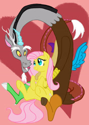 Size: 2480x3508 | Tagged: safe, artist:sandraiga, imported from derpibooru, discord, fluttershy, discoshy, female, male, shipping, straight