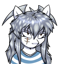 Size: 456x481 | Tagged: safe, artist:deyogee, imported from derpibooru, semi-anthro, ponified, scar, solo, yami bakura, yu-gi-oh!