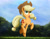 Size: 2500x1947 | Tagged: safe, artist:ncmares, imported from derpibooru, applejack, pony, female, forest, looking at you, open mouth, raised hoof, solo, trotting
