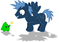 Size: 2888x2101 | Tagged: safe, artist:chainchomp2, imported from derpibooru, star hunter, pegasus, pony, crossover, crouching, high res, luma, male, simple background, stallion, star bits, super mario bros., super mario galaxy, transparent background, vector