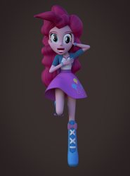 Size: 800x1080 | Tagged: safe, artist:3d thread, artist:creatorofpony, imported from derpibooru, pinkie pie, equestria girls, /mlp/, 3d, 3d model, blender, boots, bracelet, clothes, female, skirt, solo, wat