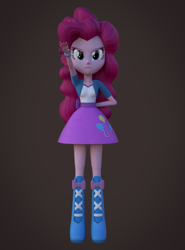 Size: 800x1080 | Tagged: safe, artist:3d thread, artist:creatorofpony, imported from derpibooru, pinkie pie, equestria girls, /mlp/, 3d, 3d model, blender, boots, clothes, female, heil, nazi, salute, shirt, sieg heil, skirt, solo