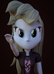 Size: 400x540 | Tagged: safe, artist:3d thread, artist:creatorofpony, imported from derpibooru, oc, oc only, oc:aryanne, equestria girls, /mlp/, 3d, 3d model, blender, boots, clothes, heil, modified, nazi, salute, shirt, sieg heil, solo, swastika