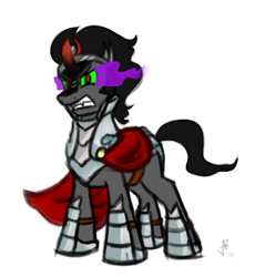 Size: 1280x1394 | Tagged: safe, imported from derpibooru, king sombra, pony, unicorn, armor, magic, magic aura, male, simple background, solo