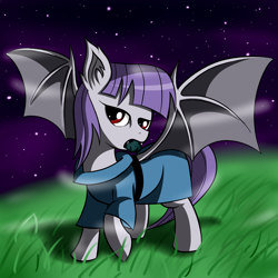 Size: 1200x1200 | Tagged: safe, artist:wrap, imported from derpibooru, maud pie, bat pony, pony, female, pixiv, race swap, solo