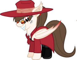 Size: 3433x2712 | Tagged: safe, artist:zacatron94, imported from derpibooru, oc, oc only, oc:rose petal, bat pony, pony, alucard, cosplay, hellsing, high res, simple background, solo, transparent background, vector