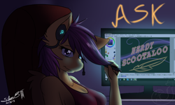 Size: 1000x600 | Tagged: safe, artist:silverfox057, imported from derpibooru, scootaloo, anthro, ask nerdy scootaloo, ask, breasts, busty scootaloo, female, older, tumblr