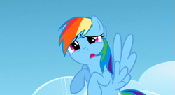 Size: 1099x597 | Tagged: safe, imported from derpibooru, screencap, rainbow dash, sonic rainboom (episode), female, solo