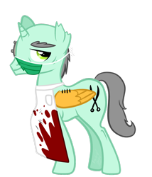 Size: 1024x1196 | Tagged: safe, artist:miles-upshur, imported from derpibooru, blood, doctor richard, outlast, ponified