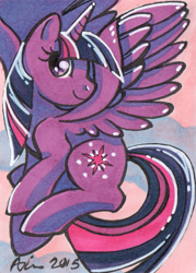 Size: 501x700 | Tagged: safe, artist:alienfirst, imported from derpibooru, twilight sparkle, alicorn, pony, female, mare, solo, traditional art, twilight sparkle (alicorn)