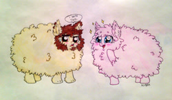 Size: 1612x937 | Tagged: safe, artist:ameliacostanza, imported from derpibooru, oc, oc:fluffle puff, crossover, cute, flufflebetes, logan, marvel, ocbetes, traditional art, wolverine, x-men