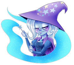 Size: 3719x3265 | Tagged: safe, artist:meb90, imported from derpibooru, trixie, equestria girls, female, solo, wand