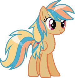 Size: 533x556 | Tagged: safe, artist:archerinblue, artist:fillivanilli, imported from derpibooru, oc, oc only, oc:apple crusher, magical lesbian spawn, offspring, parent:applejack, parent:rainbow dash, parents:appledash, simple background, solo, transparent background