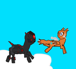 Size: 1040x944 | Tagged: safe, artist:ssjmutalisk22, imported from derpibooru, original species, plane pony, pony, spaceship ponies, b-1c amphibian, cloud, plane, ponified, r-13a cerberus, r-type