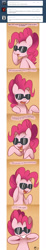 Size: 701x3850 | Tagged: safe, artist:solar-slash, imported from derpibooru, pinkie pie, ask pinkie pie solutions, advice, ask, female, solo, sunglasses, tumblr