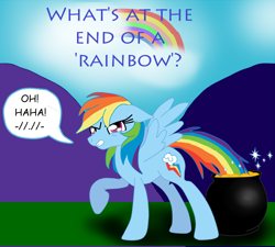 Size: 900x810 | Tagged: safe, artist:maddysu86, imported from derpibooru, rainbow dash, gold, pot of gold