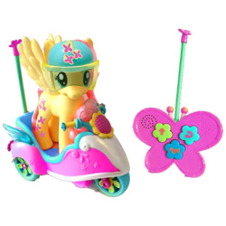 Size: 600x600 | Tagged: safe, imported from derpibooru, fluttershy, cutie mark magic, doll, female, irl, photo, remote control, scooter, toy